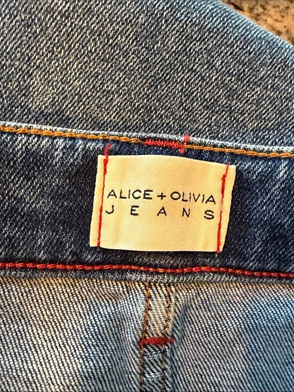Alice + Olivia Rye Two-Tone Low Rise Maxi Jean Skirt Size 27 NWT - Picture 11 of 14